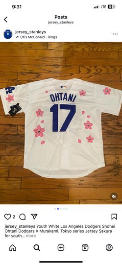 Ohtani Tokyo Blue White Pink Men Youth Jersey