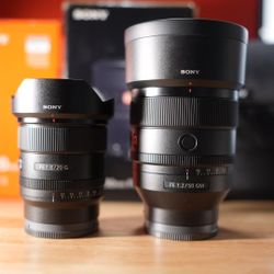 Sony Lens Set. Not Selling Separate. 50mm F1.2 G Master & 20mm F1.8 G