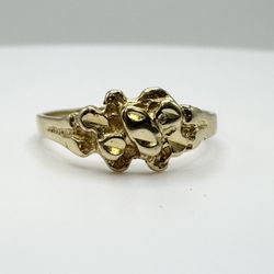 Ladies 10k Yellow Gold Nugget Ring Size 6 11047325
