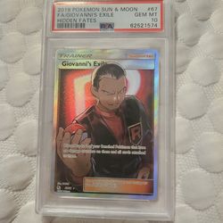 2019 Pokemon Sun & Moon FA/ Giovanni's Exile Hidden Fates #67 GEM MINT 10