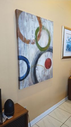 3x4 RENDEZVOUS Abstract Canvas Art by Janet Brignola-Tava (EXC. COND)