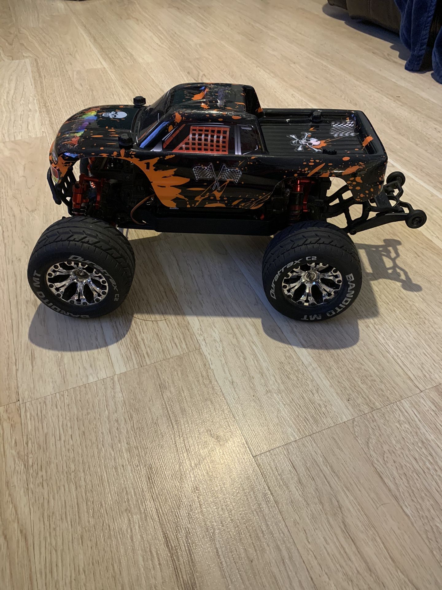 Traxxas 1/10-scale Stampede 4X4 TQ 2.4GHz SUPER UPGRADES 85MPH. Condition is Used.