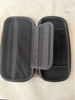 Hard Shell Black Zipper Carrying Case for Nintendo Switch w/ Handle Mesh Pocket