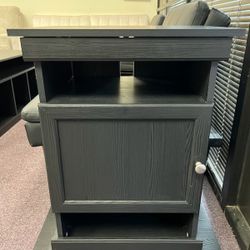 Black Side Table With Storage 