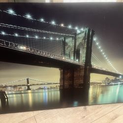 Picture Bridge On Canvas Brooklyn Bridge New York 35 Long 24 Tall