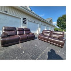 Genuine Leather Power Recliner Sofa And Loveseat 