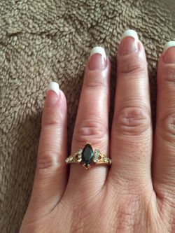 Black diamond ring on 10k gold