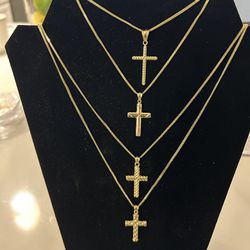 10 K Gold Chain With Cross 