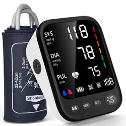Blood Pressure Machine, Automatic Upper Arm Blood Pressure Monitor with 2x199 readout, 4.5 inch Backlit Large Screen Adjustable Large Cuff 9 to 17 inc