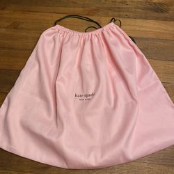 Kate Spade large dust bag drawstring gift bag pink black approx 19x27