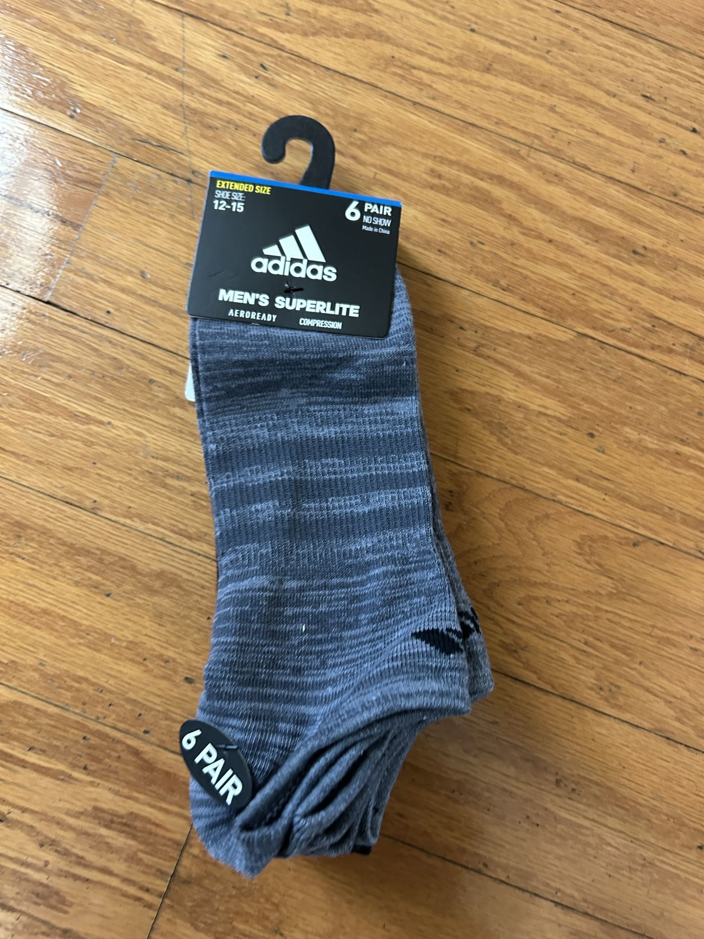 NWT Adidas Men’s Superlite Extended Size Socks 6 Pairs 