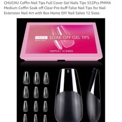 Chuchu Long Coffin Gel X Nail Tips