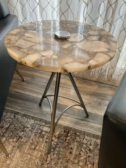 Side table , Marble And Metal