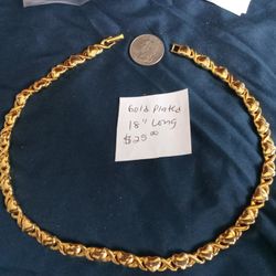 Necklace Gold-plated XOXO  18" Long Excellent Condition 