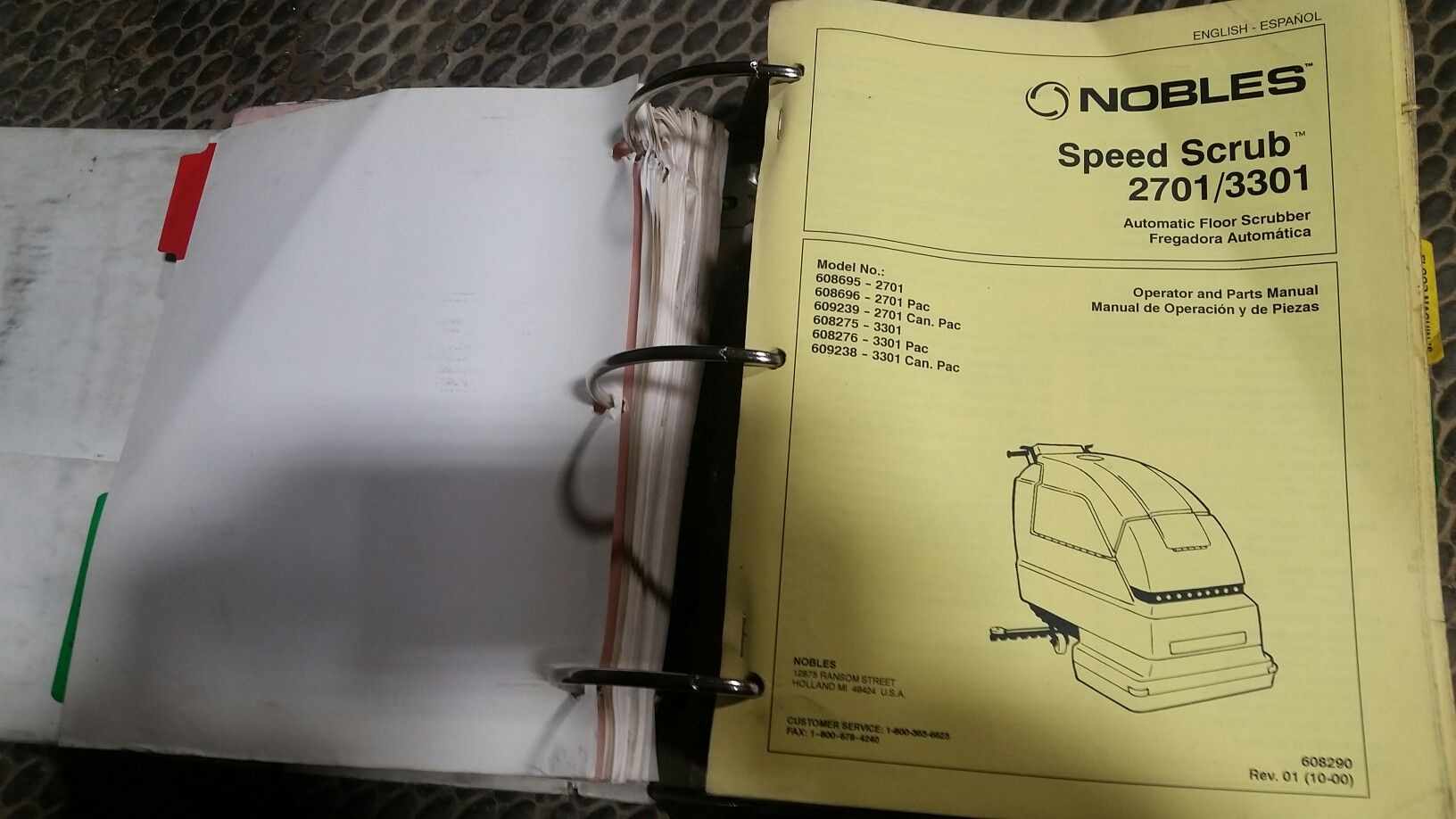 Tennant/Nobles owner's manuals and parts lists