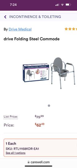 New! In Box!! Folding Commode 