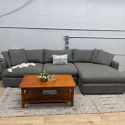 Crate & Barrel Lounge Gray Sectional Sofa (Delivery Available)