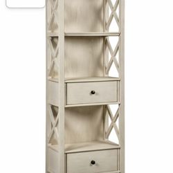 Farmhouse Display Cabinet, Antique White, 75x25x14 (Delivery Available)