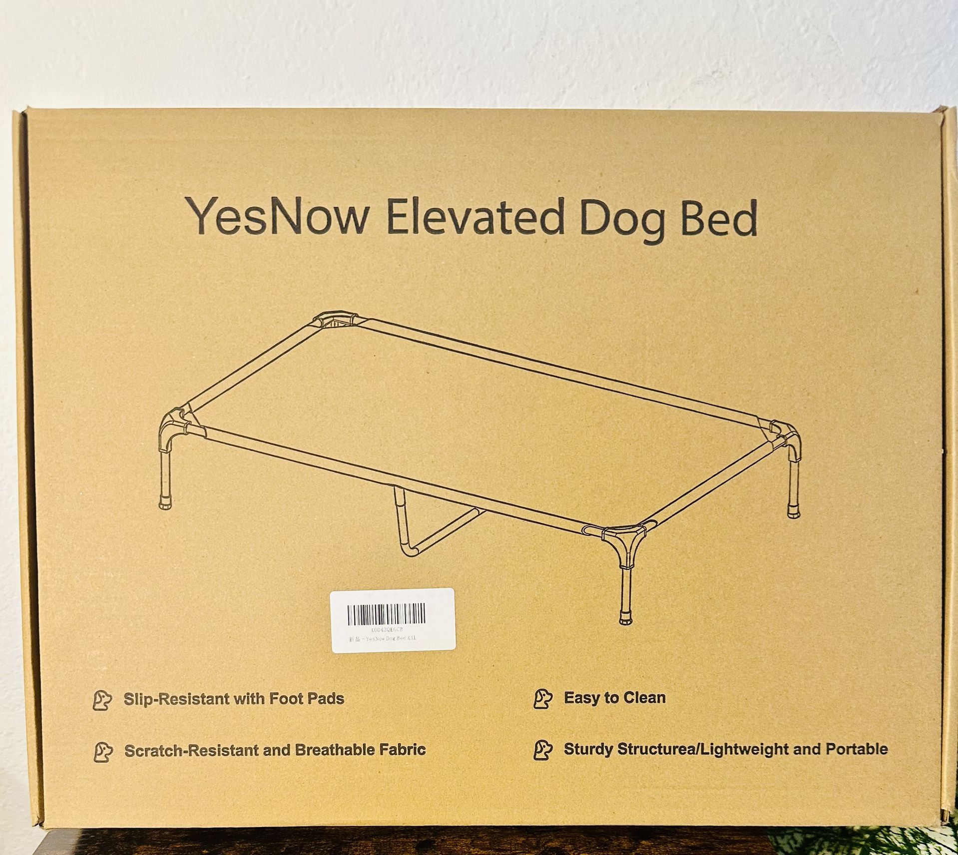 Cooling Elevated Dog Bed, Portable Raised Pet Cot with Washable & Breathable Mesh, No-Slip Feet Durable Dog Cots Bed for Indoor & Outdoor Use NEW