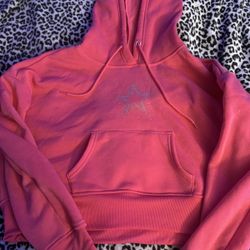 Cropped Pink Studded Star Hoodie 