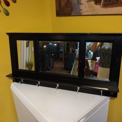 Pub Mirror With Coat Key Hangers