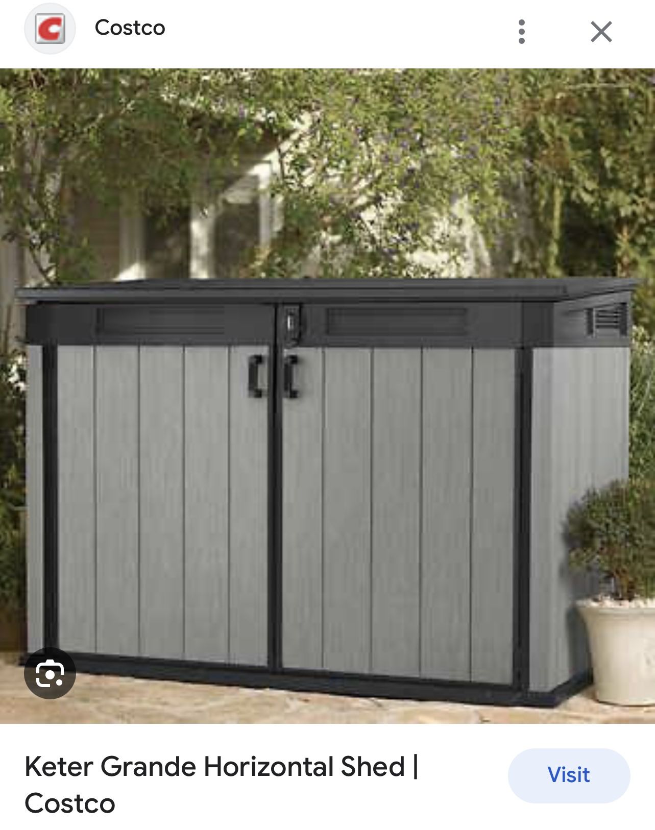 Keter Grande Horizontal Shed From COSTCO