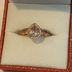 Rose Gold Morganite Ring Set