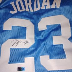 Michael Jordan COA Autograph Signed Jersey North Carolina Tarheels Chicago Bulls 