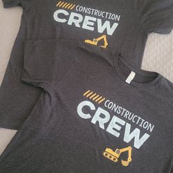 2 Construction Crew Shirts - Size M - Construction Theme Birthday Party 