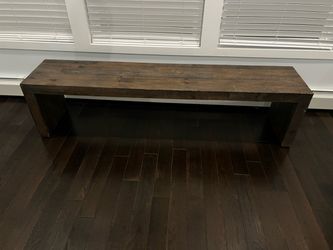 West elm Rustic Dark Wood Bench
