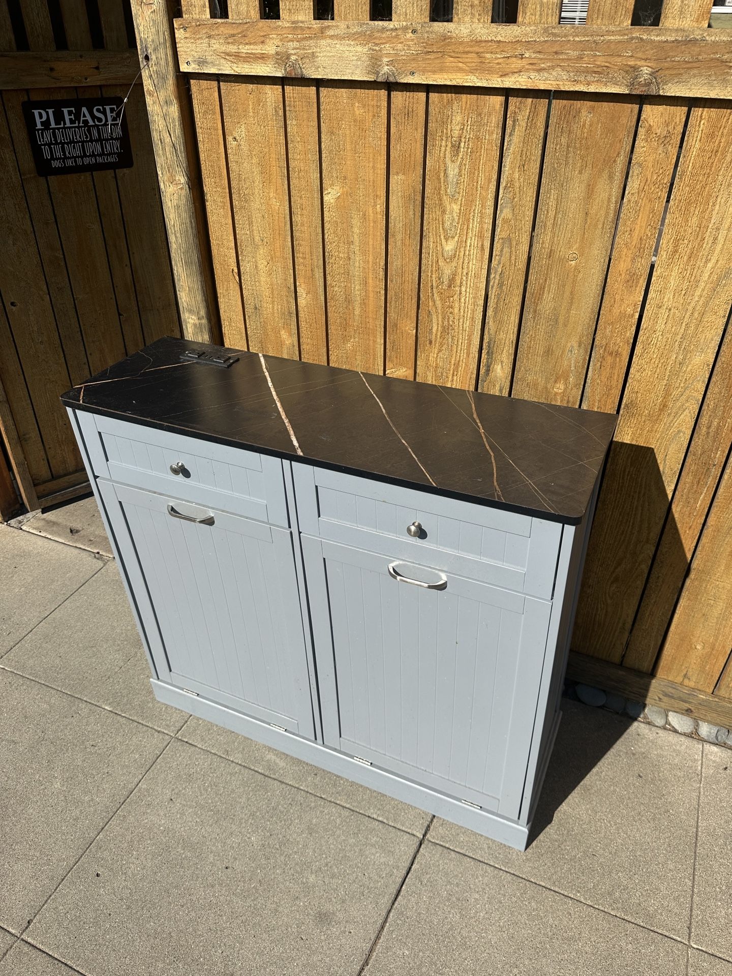 Double Trash Hidden Storage Cabinet 