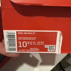 Air Max 97  “hyper turquoise”