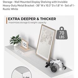 Floating shelf white heavy duty