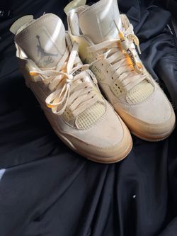 Off-White x Air Jordan 4 Sail Sneakers 10.5