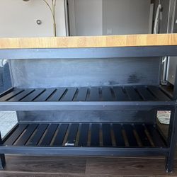 IKEA VADHOLMA Kitchen island, black/oak