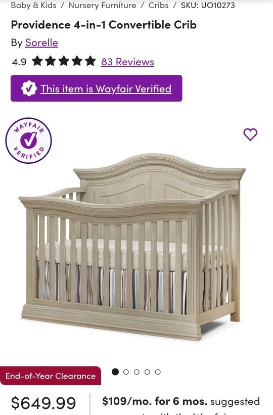 Providence 4 N 1 baby Crib