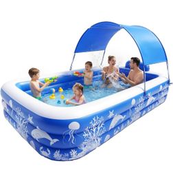 2026 Inflatable Pool with Canopy