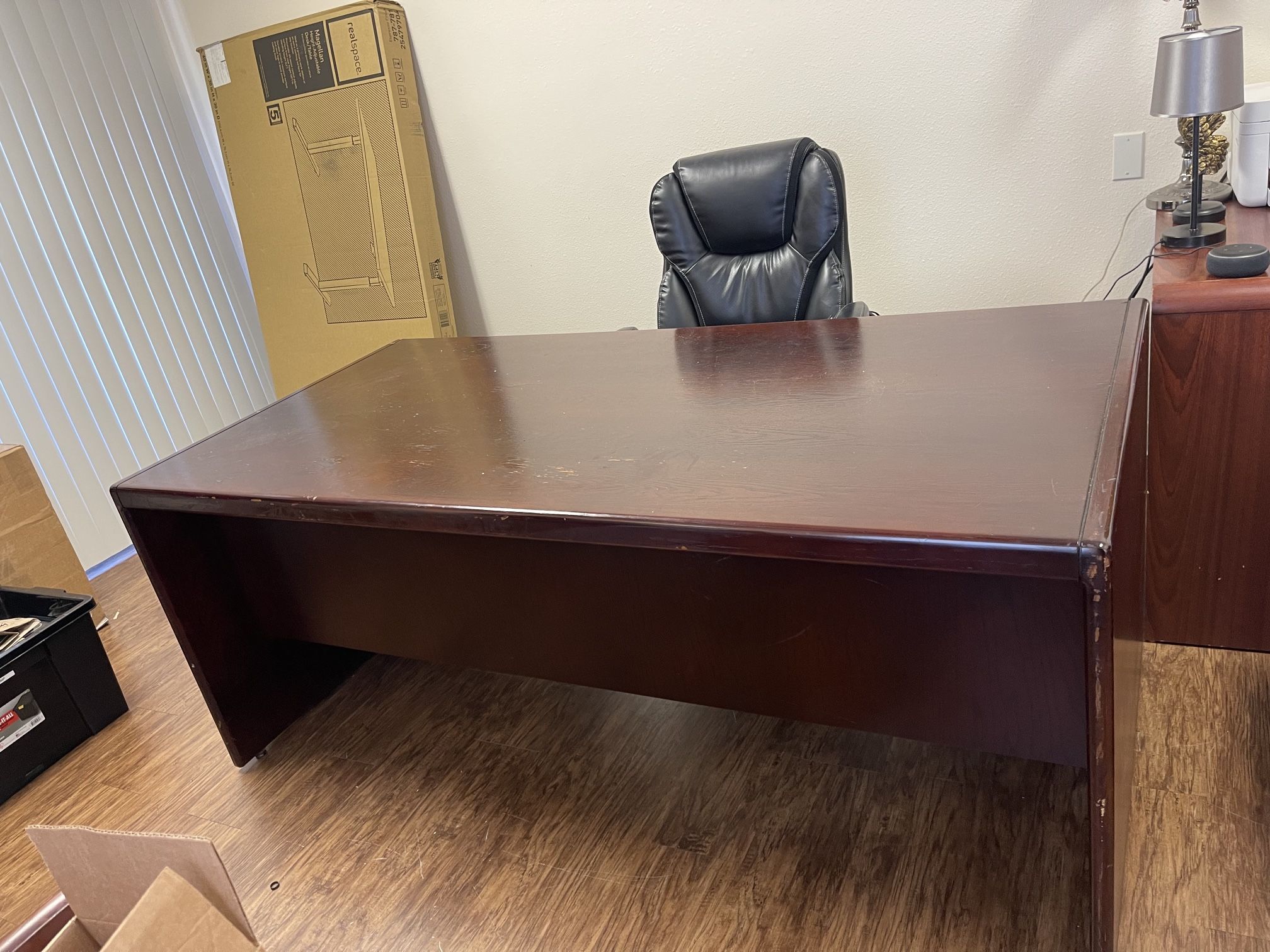 Office Desk & Credenza (wood)