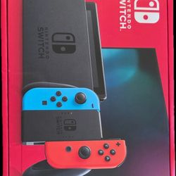 Nintendo Switch with Neon Blue and Neon Red Joy-Con - Handheld Gaming Console