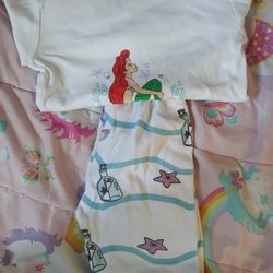 Girls Little Mermaid Pjs Size 8