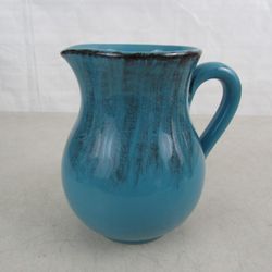 DeSilva Italian Glazed Terracotta Turquoise Pitcher 6 3/4" Tall



