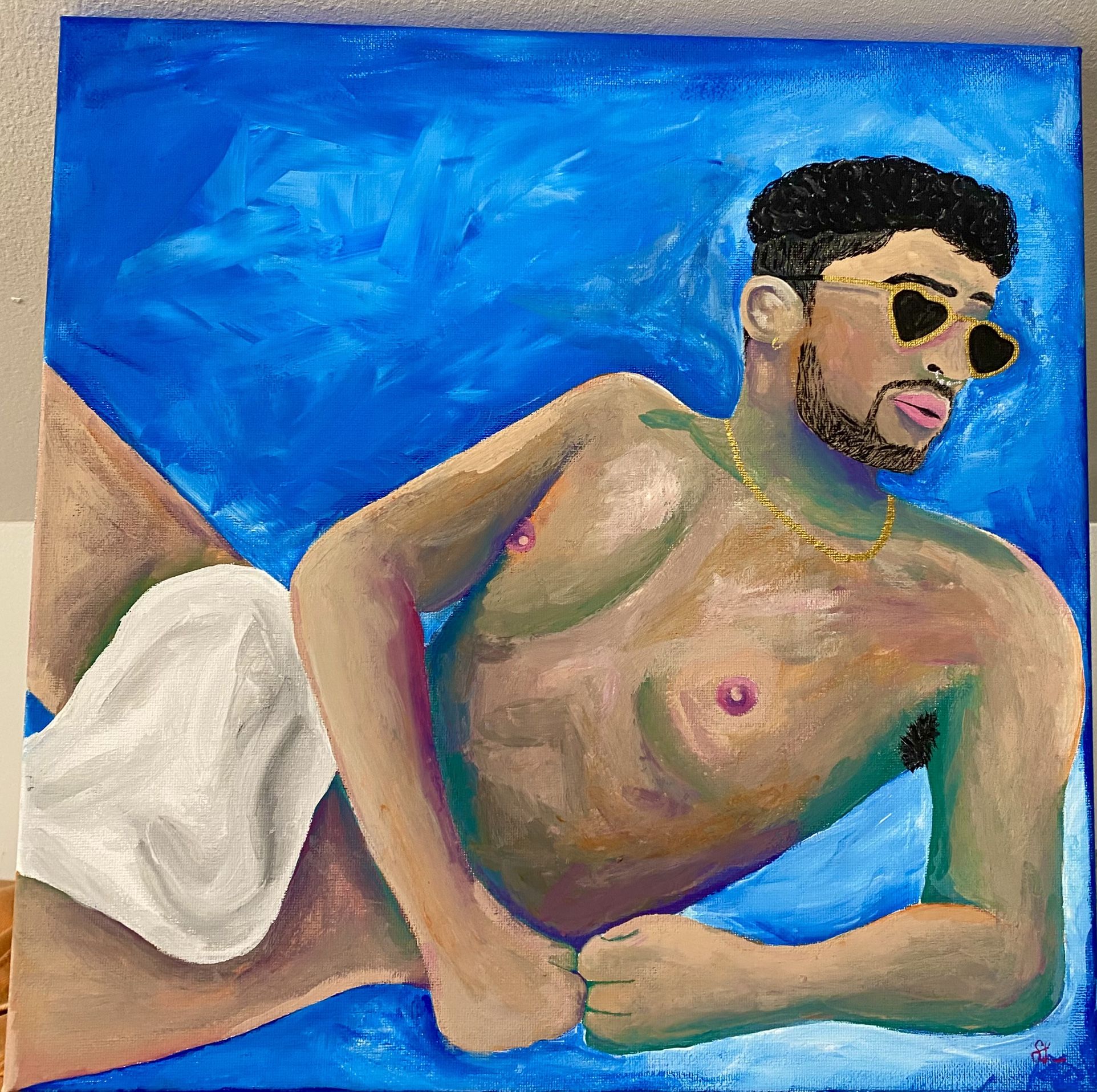 Bad Bunny Painting Home Decor