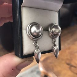 Two Sets Of Silver Earrings