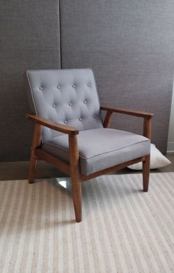 Mid-Century Modern Gray Lounge Chair—Baxton Studio Sorrento