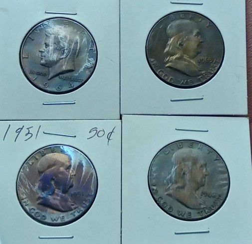 Monedas De Plata 4 Half-dollars 