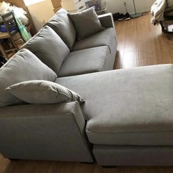 Beige Modern Reversible Sectional Sofa