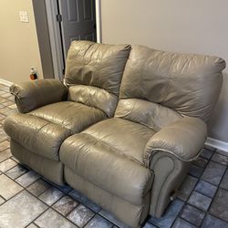 Leather Love seat Recliner FREE Tan