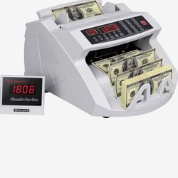 Money Counting Machine Bill Cash Counter USA Money Counter with UV/IR/MG Counterfeit Detection Large LCD Display for $90