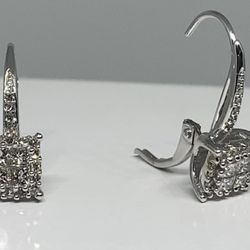 10K White Gold .50cttw Diamond Earrings
