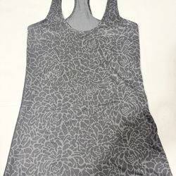 Lululemon Dark Gray Patterned Racerback Tank Top size 2